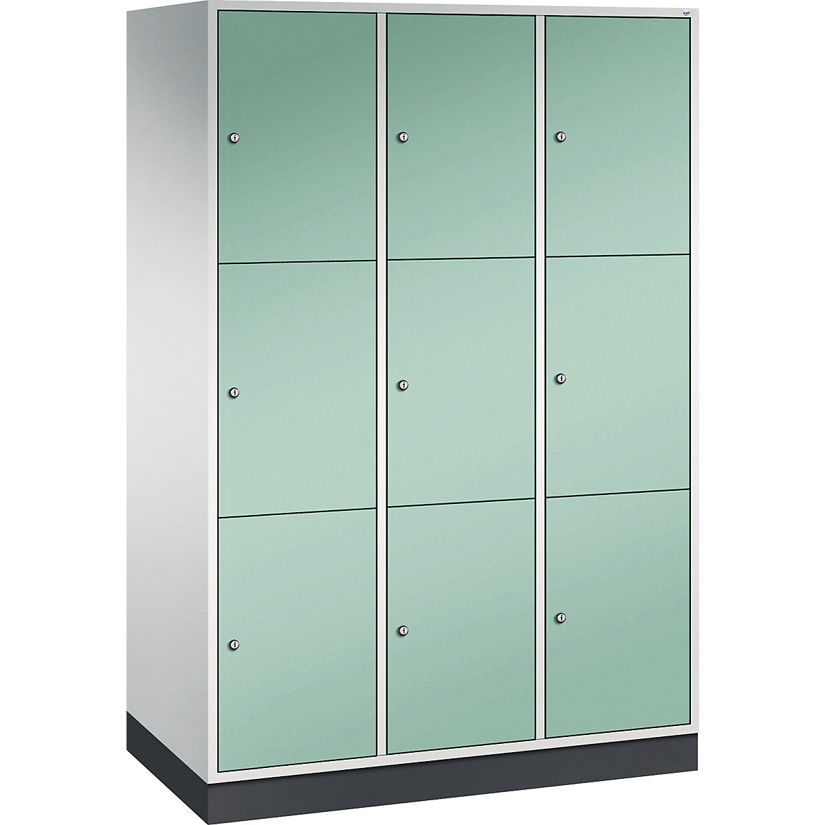 Dulap din oțel cu compartimente cu încuietoare INTRO, înălțime compartiment 580 mm – C+P