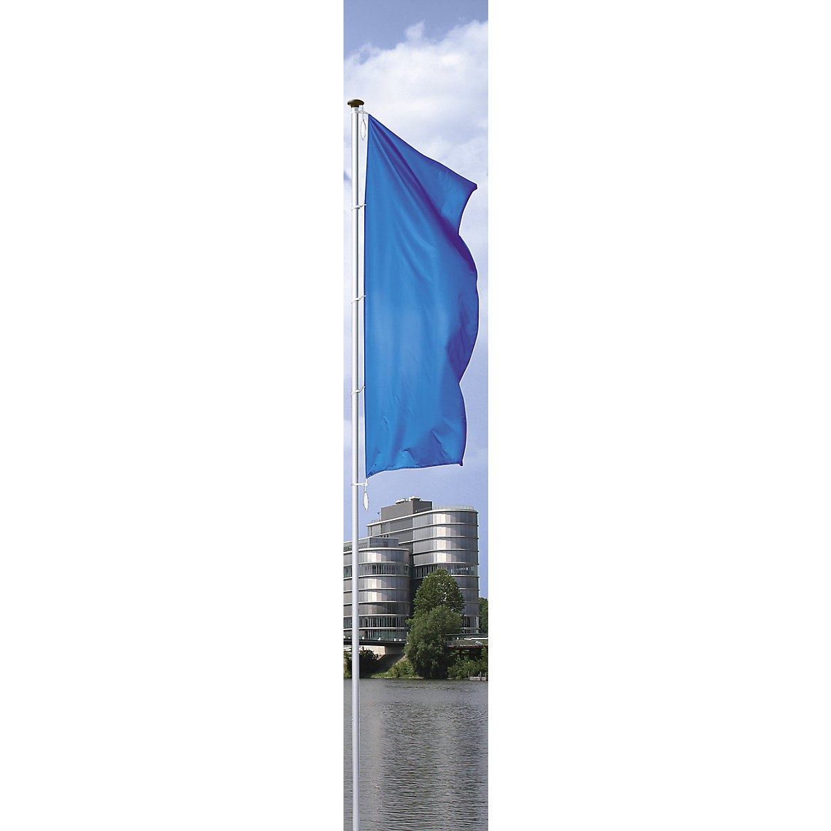 Mannus – Catarg din aluminiu pentru steaguri, PIRAT, fără braț, înălțime de la podea 8 m, Ø 100 mm