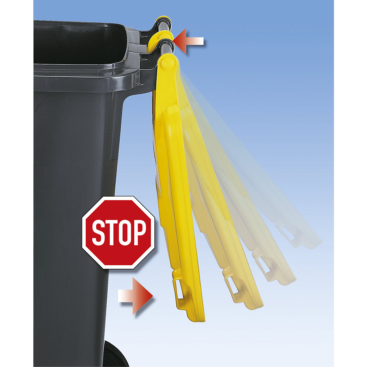 EUROKRAFTpro – Pubelă de gunoi din plastic, DIN EN 840 (Imagine produs 8)