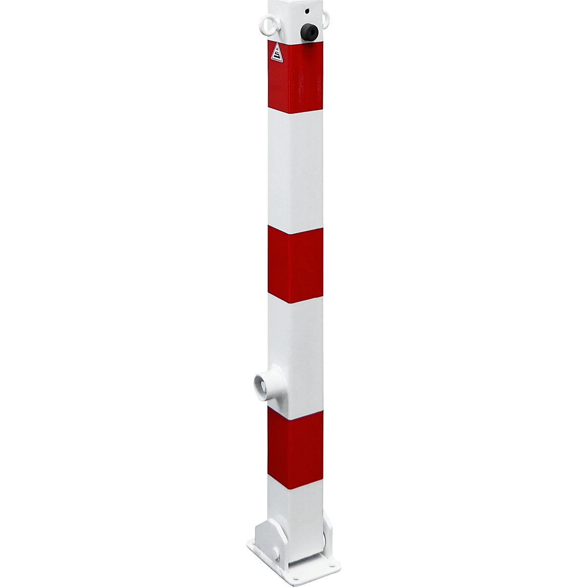 Stâlp de blocare, 70 x 70 mm, alb / roșu