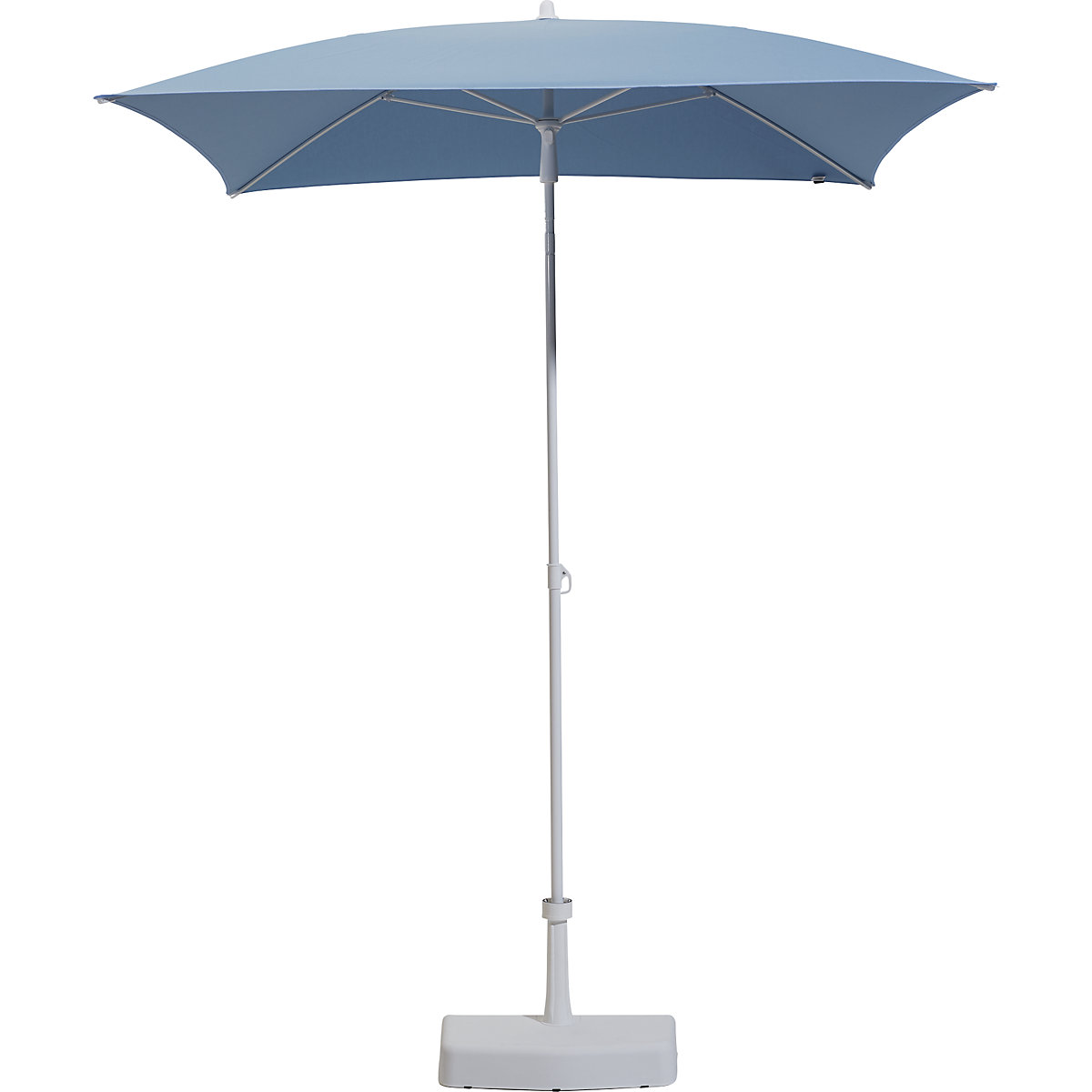 Umbrelă de soare, pătrată, lung. x lăț. 1600 x 1600 mm, cadru alb, azuriu-4