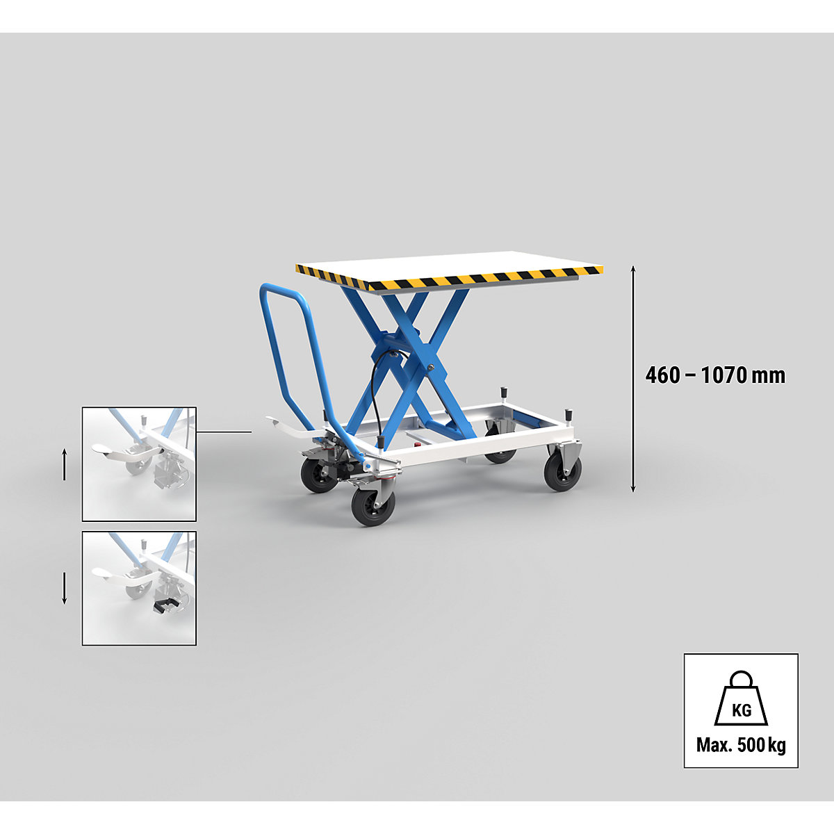 Carro de plataforma de elevação de tesoura – eurokraft pro (Imagem do produto 6)-5