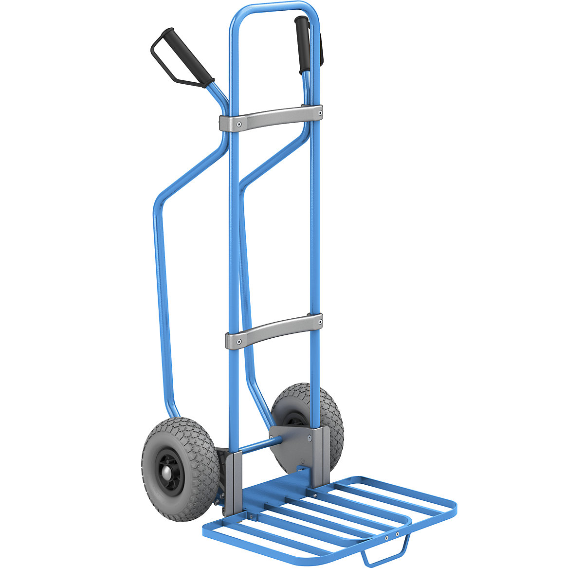 Carro para sacos com patins, azul – eurokraft pro, LxP da pá para pacotes 430 x 450 mm, azul, com pega, rodas em PU, a partir de 2 unid.-3