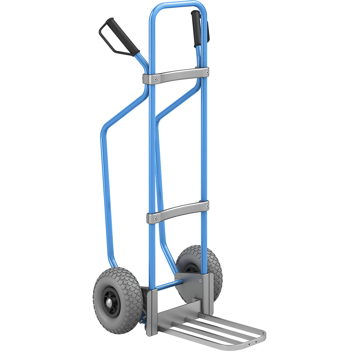 Carro para sacos com patins, azul – eurokraft pro, LxP da pá para pacotes 430 x 250 mm, alumínio, rodas em PU, a partir de 5 unid.-2