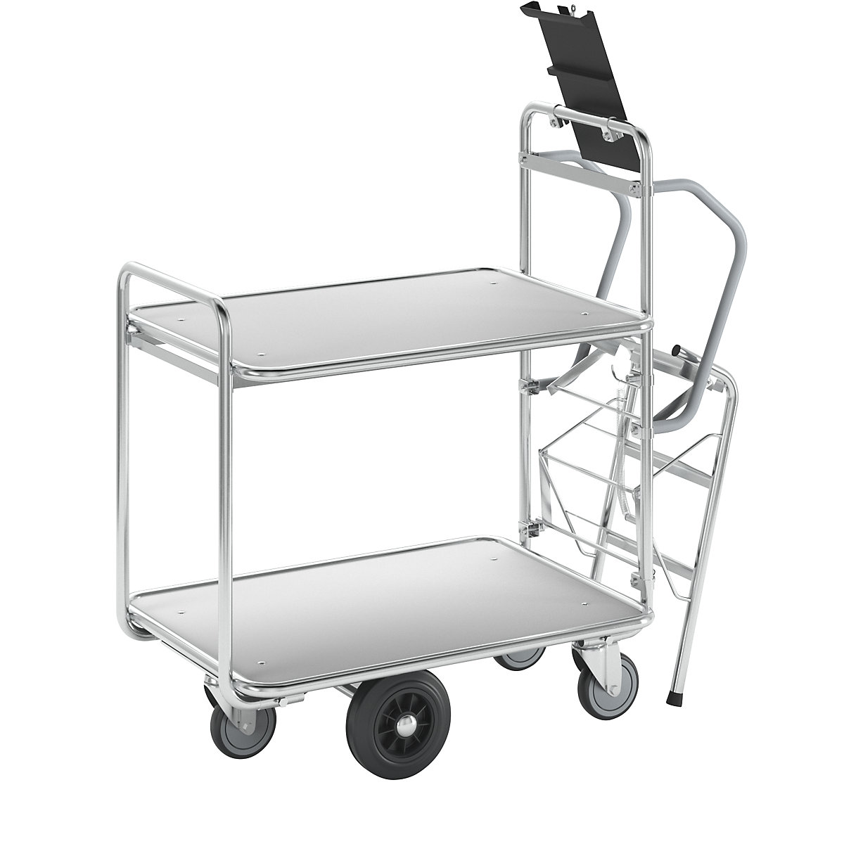 Carro de escadote SERIE 200 – HelgeNyberg, 2 andares, CxLxA 1130 x 620 x 1110 mm-3