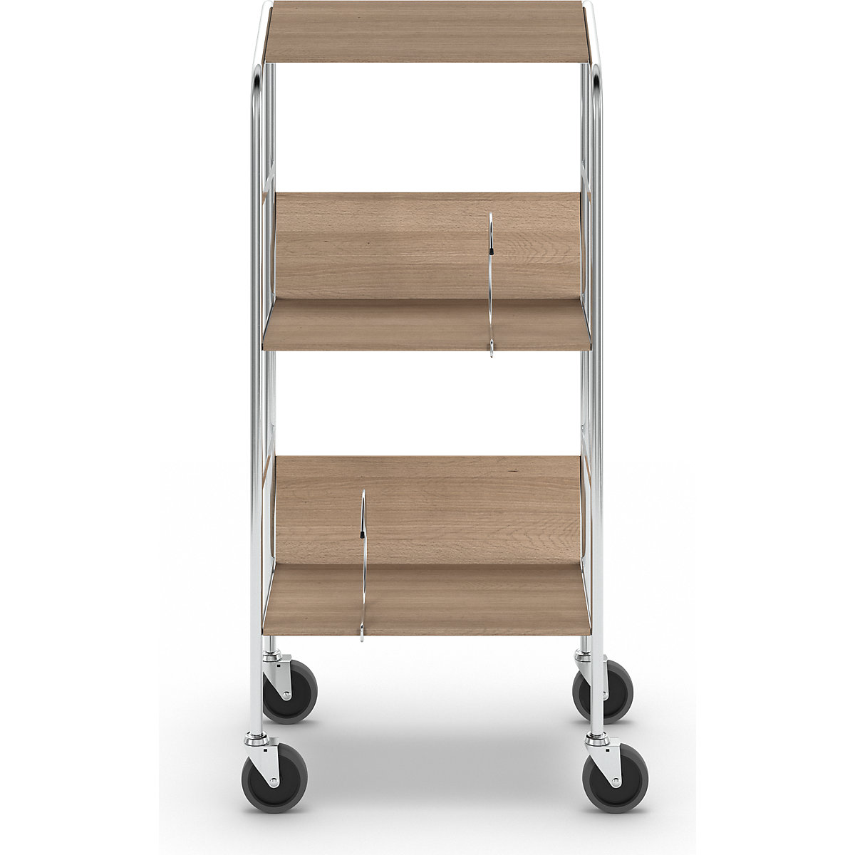 Carro para pastas de arquivo com prateleira, cromado – HelgeNyberg (Imagem do produto 3)-2