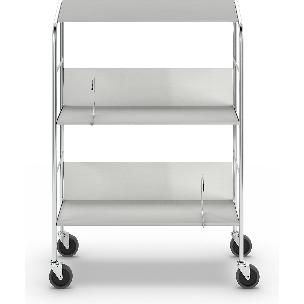 Carro para pastas de arquivo com prateleira, cromado – HelgeNyberg (Imagem do produto 3)-2