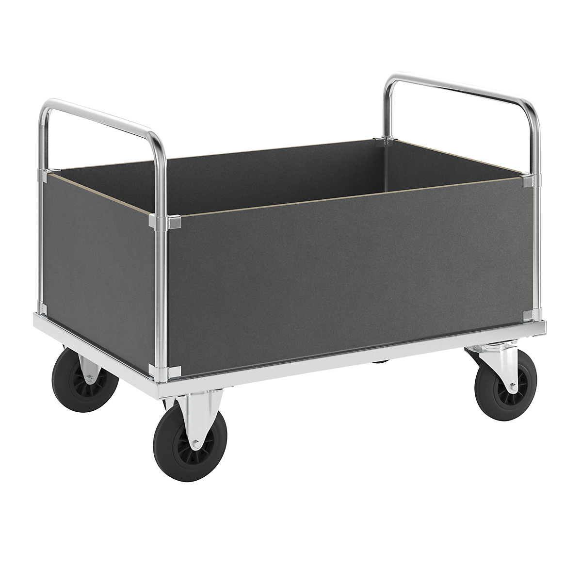 Carro de plataforma, capacidade de carga 500 kg – Kongamek, com 4 painéis laterais altos, CxLxA 1200 x 800 x 900 mm, sem imobilizador-10