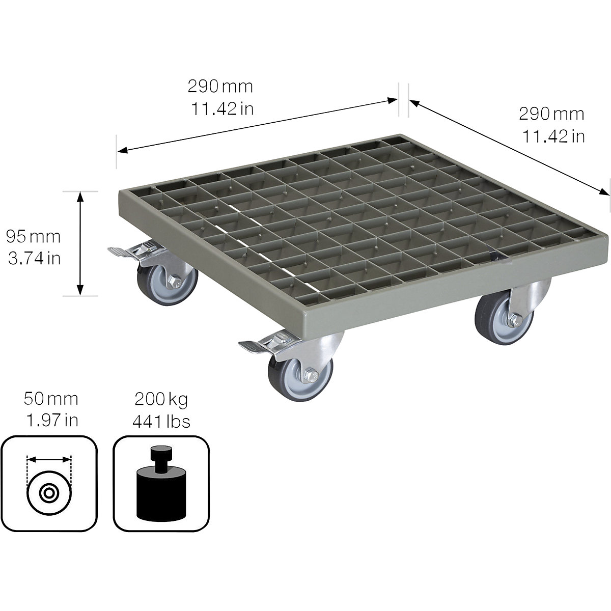 Suporte de rodas para plantas INDUSTRIAL – Wagner (Imagem do produto 3)-2