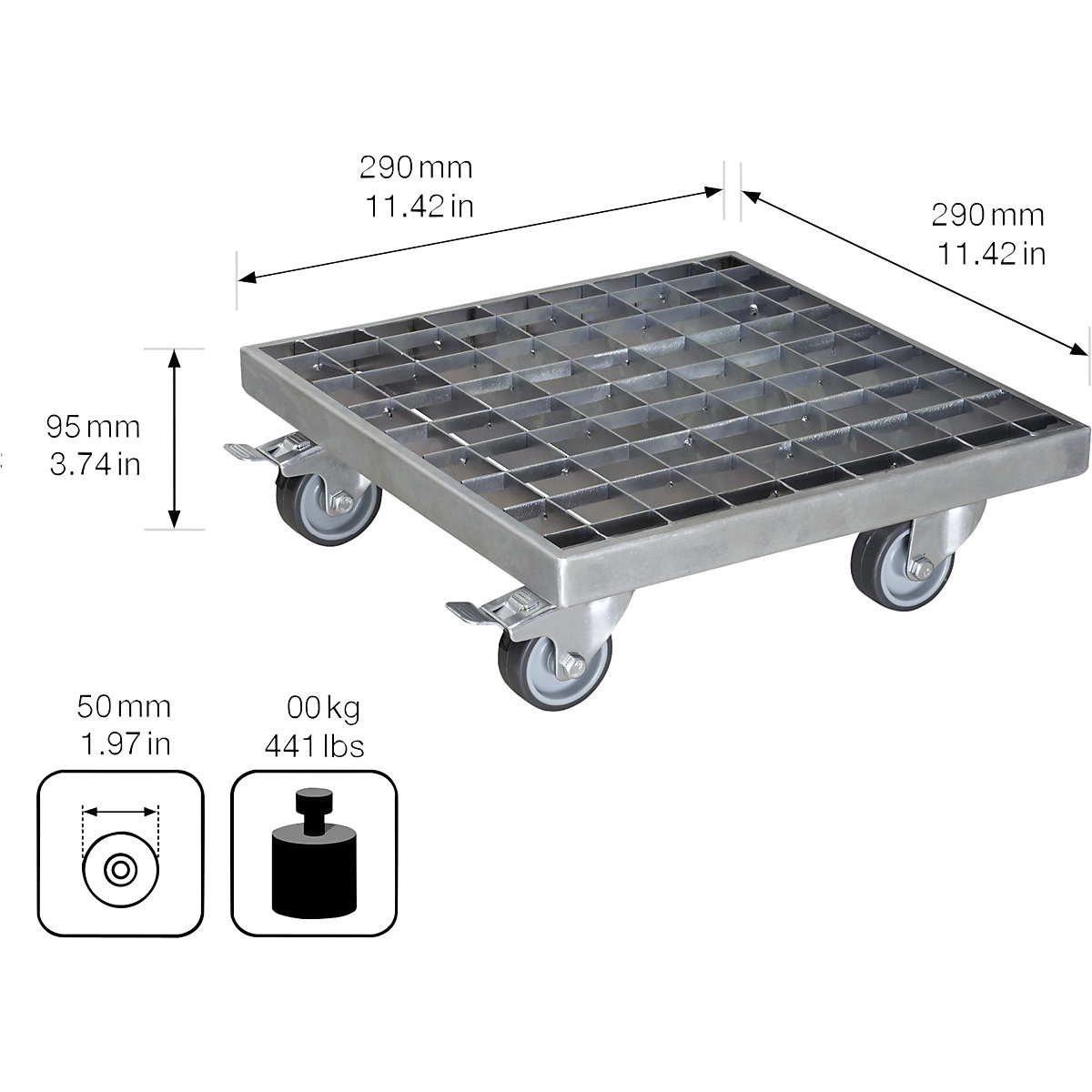 Suporte de rodas para plantas INDUSTRIAL – Wagner (Imagem do produto 2)-1