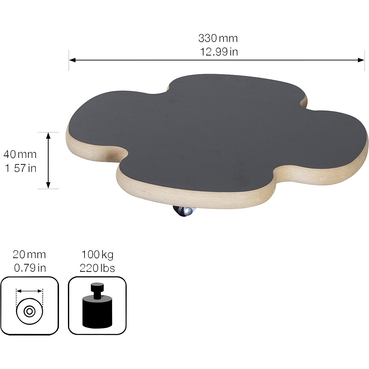 Suporte de rodas para plantas MDF – Wagner (Imagem do produto 4)-3