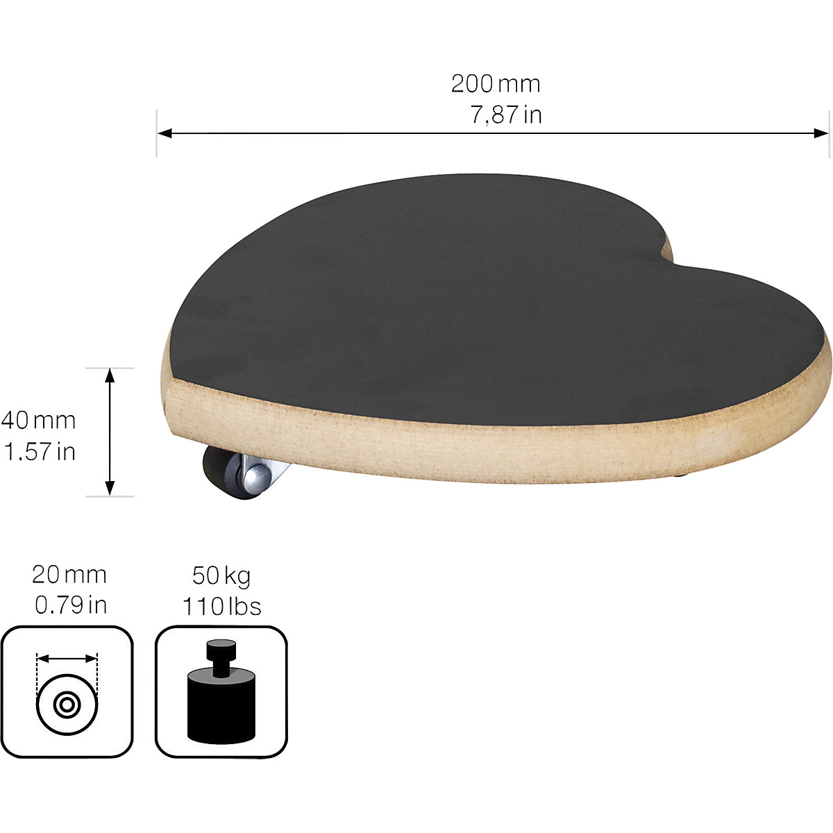 Suporte de rodas para plantas MDF – Wagner (Imagem do produto 4)-3