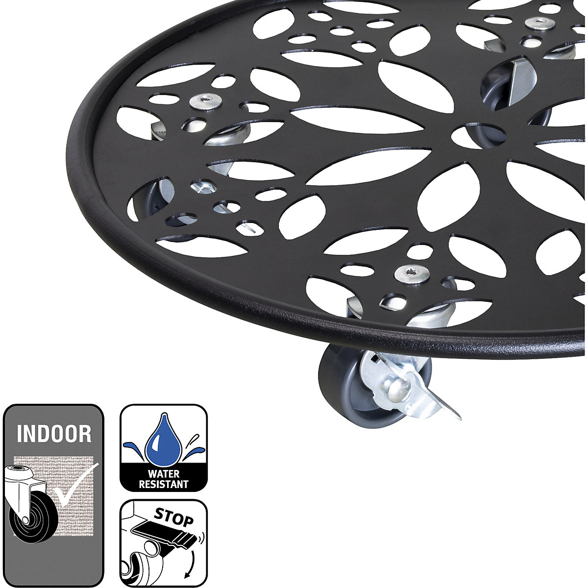 Suporte de rodas para plantas em aço BLACK – Wagner (Imagem do produto 2)-1