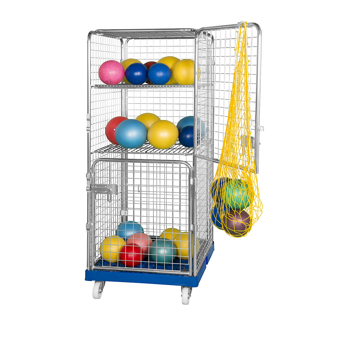 Recipiente antirroubo com plataforma rolante em plástico (Imagem do produto 3)-2