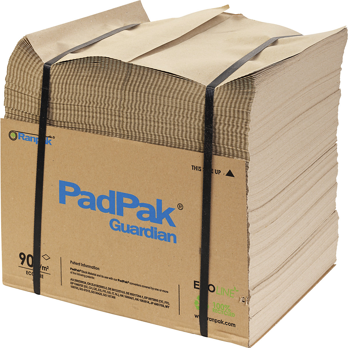Papier PadPak Guardian, recyclé – terra, largeur 38 mm, marron, 1 pli-1