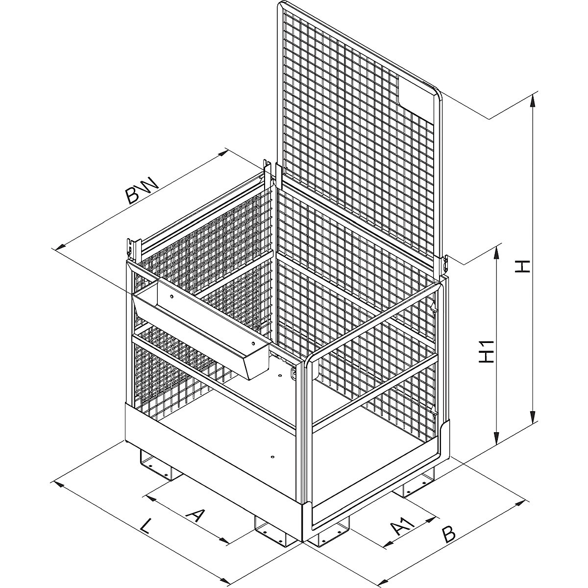 Nacelle de travail, pour gerbeur – Eichinger (Illustration du produit 2)-1