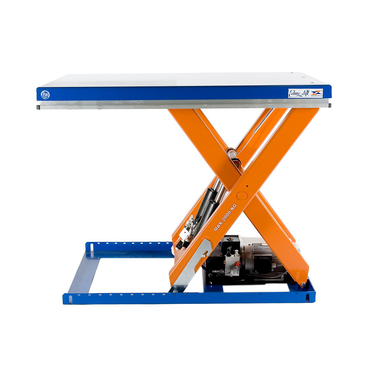 Table élévatrice extra-basse – Edmolift: L x l 1500 x 800 mm, levée  maximale 800 mm, plateau plein