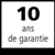 10 ans de garantie  Les produits portant ce symbole bénéficient d'une garantie de 10 ans à partir de leur livraison sur le matériau et la fabrication.