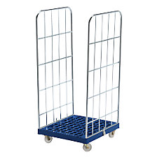 grillagé sur 2 côtés, socle bleu foncé