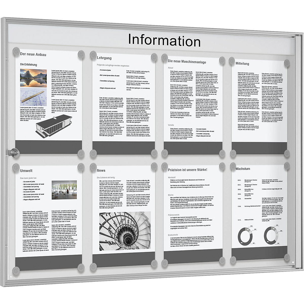 Vitrine económica em branco acinzentado