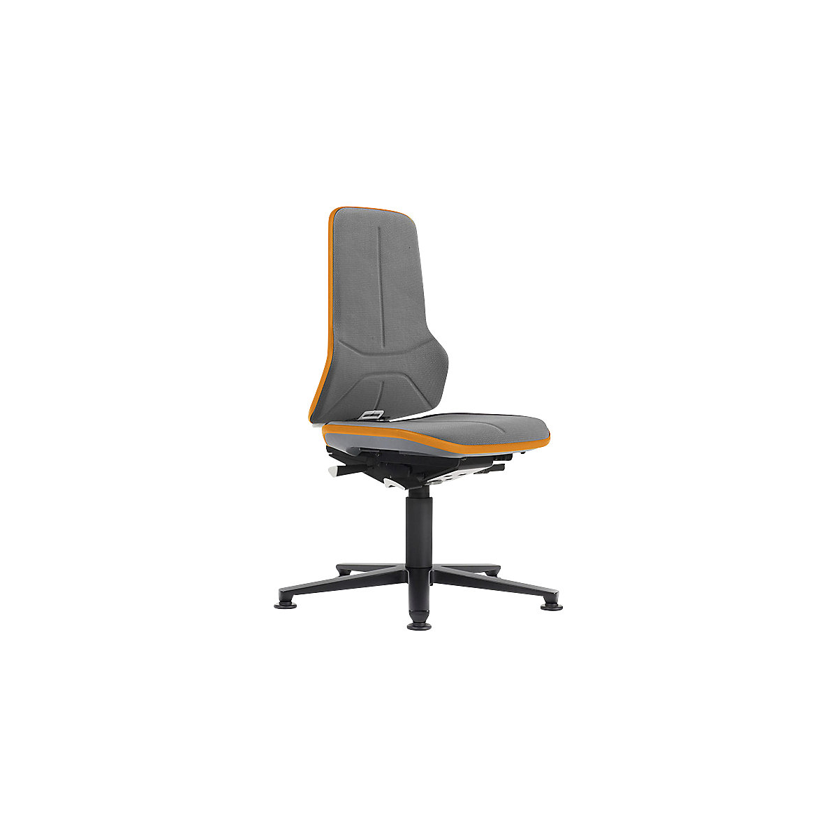 bimos NEON Arbeitsdrehstuhl, mit Gleitern, Sitzmaterial Supertec, Flexband orange
