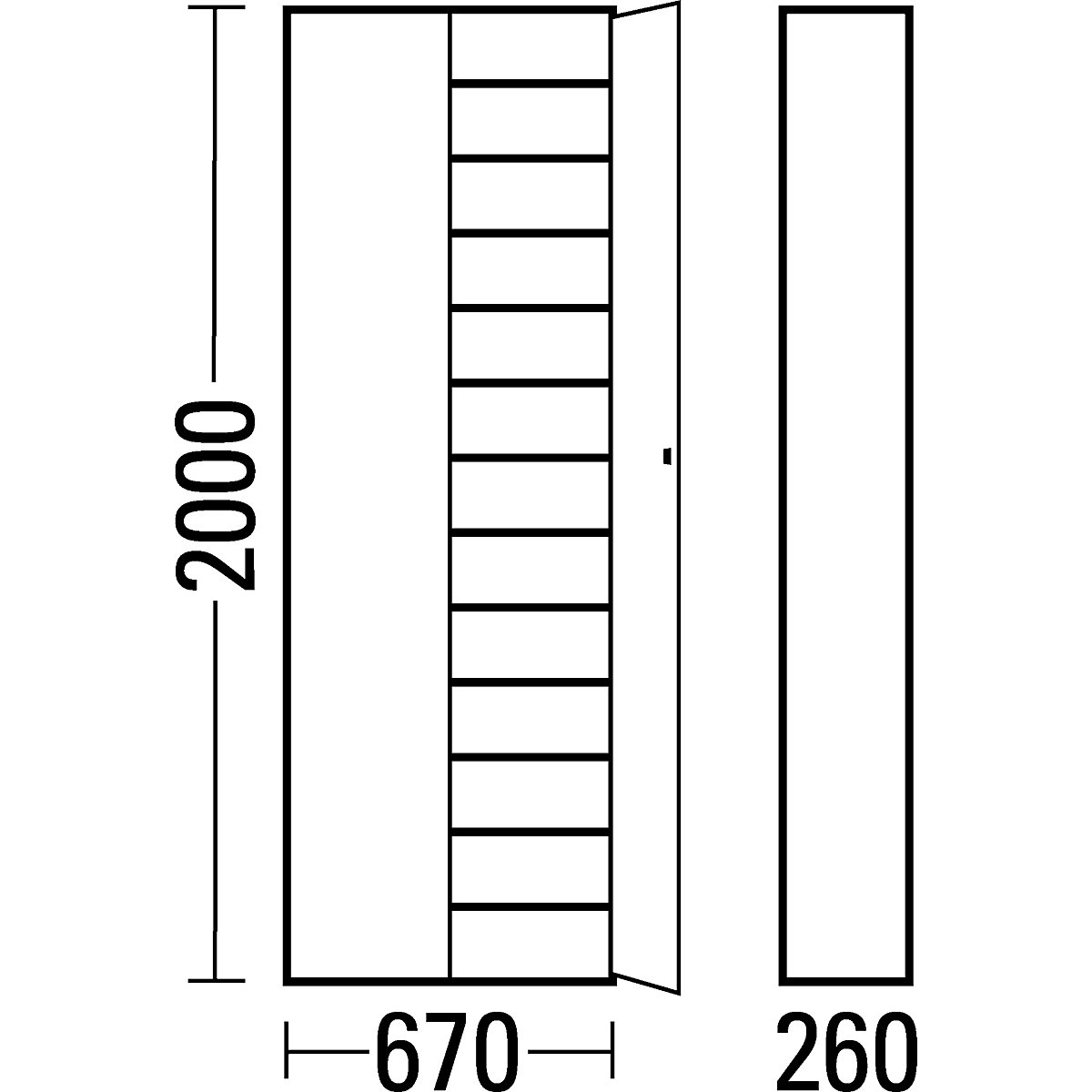 Armário de material em chapa de aço – eurokraft pro (Imagem do produto 3)-2