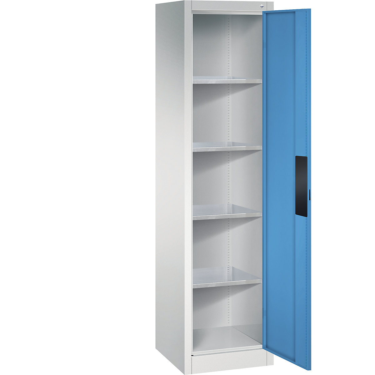 Armário de oficina para cargas pesadas – C+P, largura 502 mm, profundidade 500 mm, porta em azul claro-3