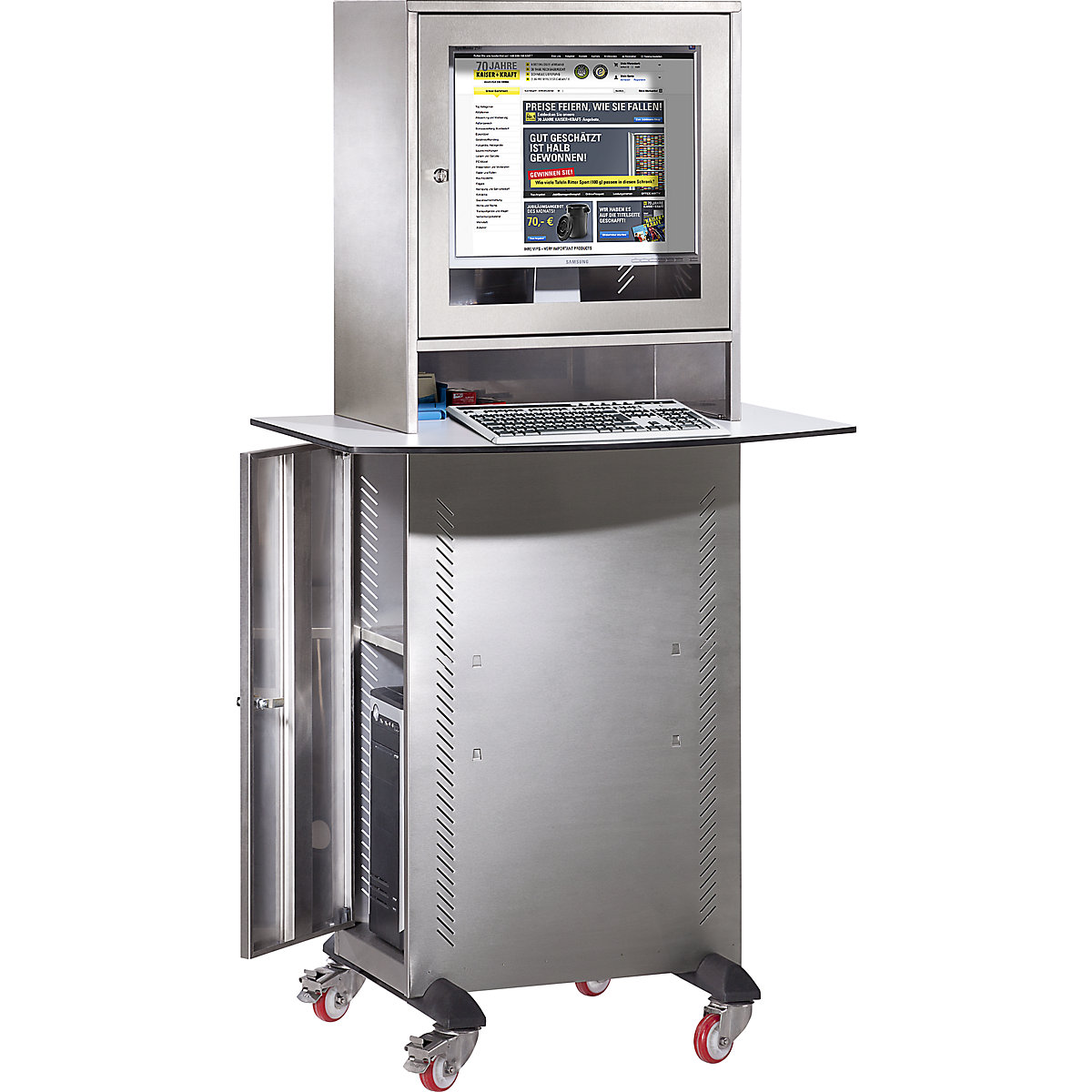 Armário em aço inoxidável para computador – eurokraft pro (Imagem do produto 4)-3