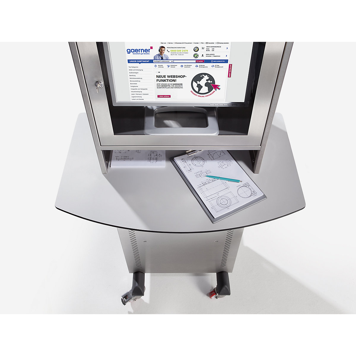 Armário em aço inoxidável para computador – eurokraft pro (Imagem do produto 5)-4
