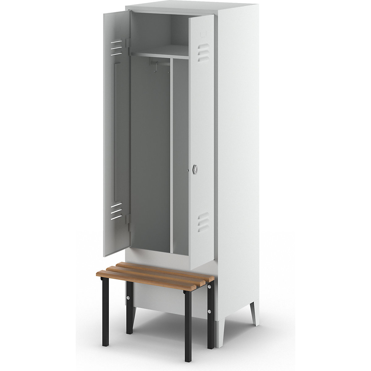 Cacifo com separação de roupa suja/limpa Berlin 2 com banco – Wolf (Imagem do produto 7)-6