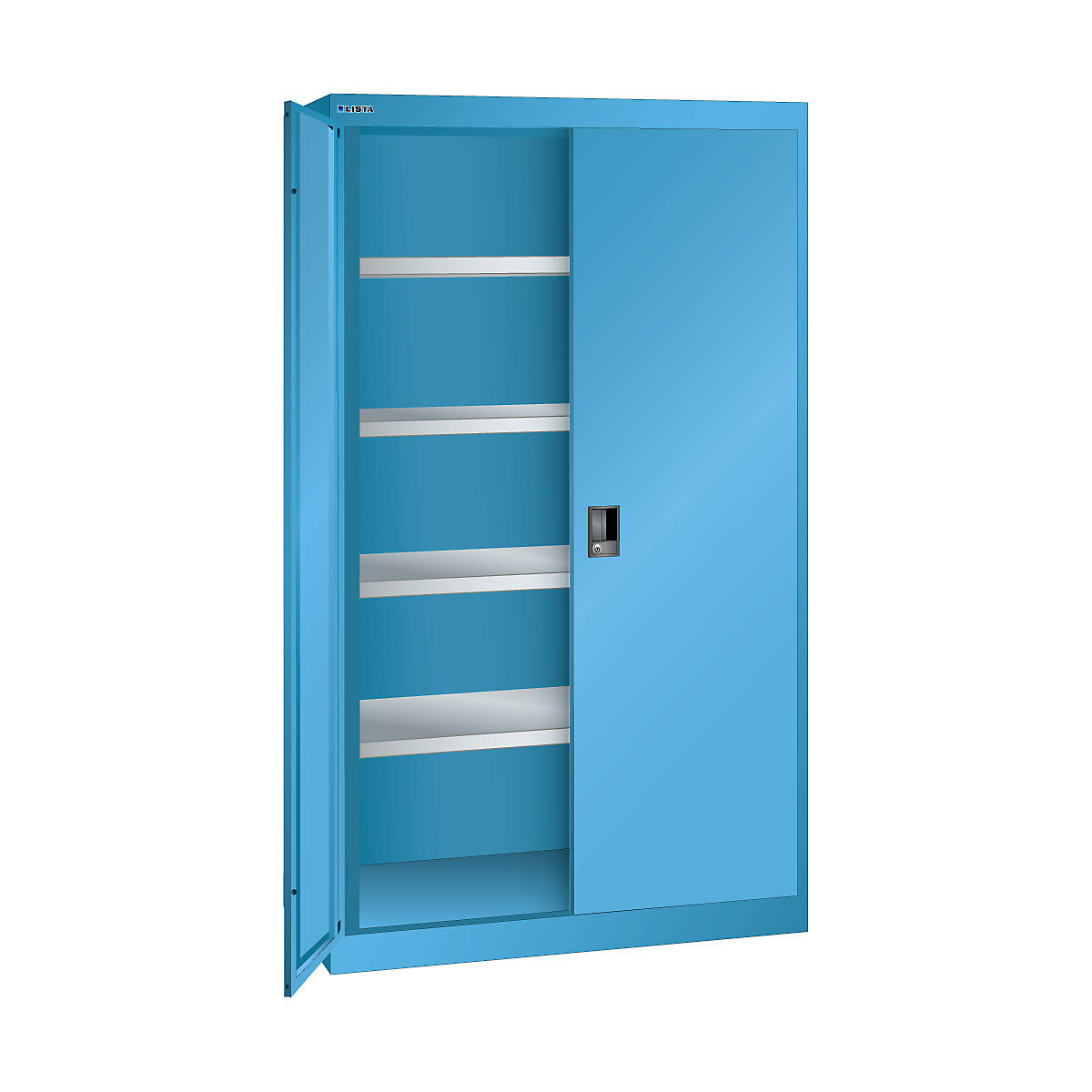 Armário para cargas pesadas – LISTA, 4 prateleiras, azul claro-10