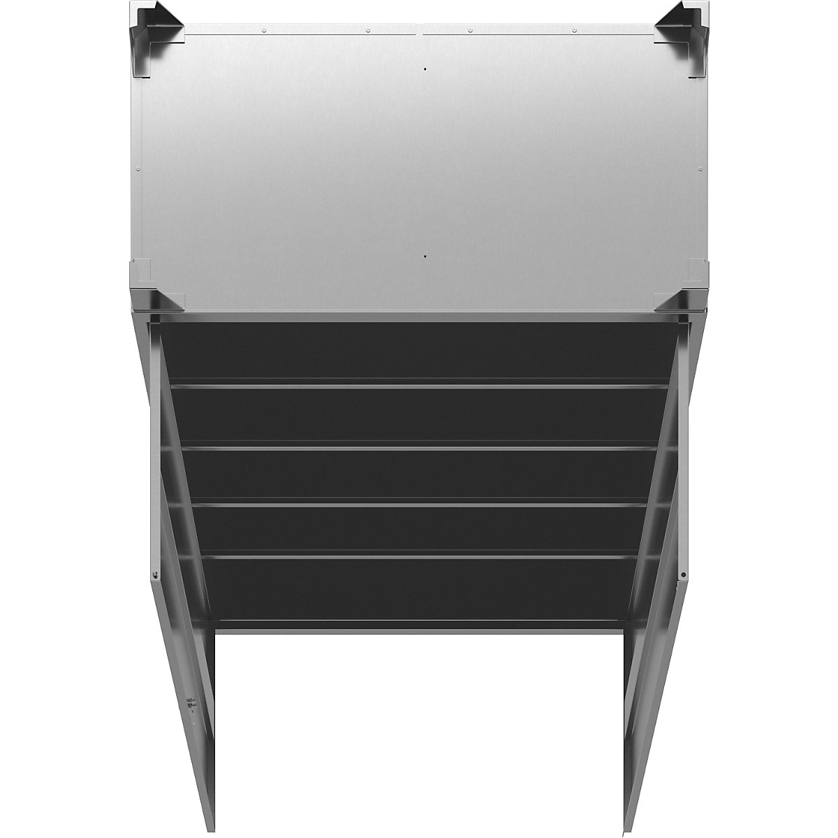Armário de portas de batente em aço inoxidável com pés (Imagem do produto 6)-5