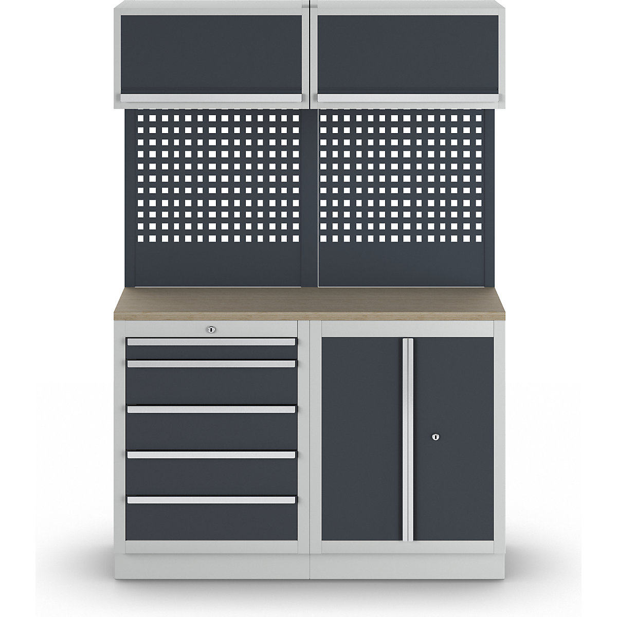 Sistema de armários de oficina com porta de batente e armário inferior de gavetas (Imagem do produto 3)-2