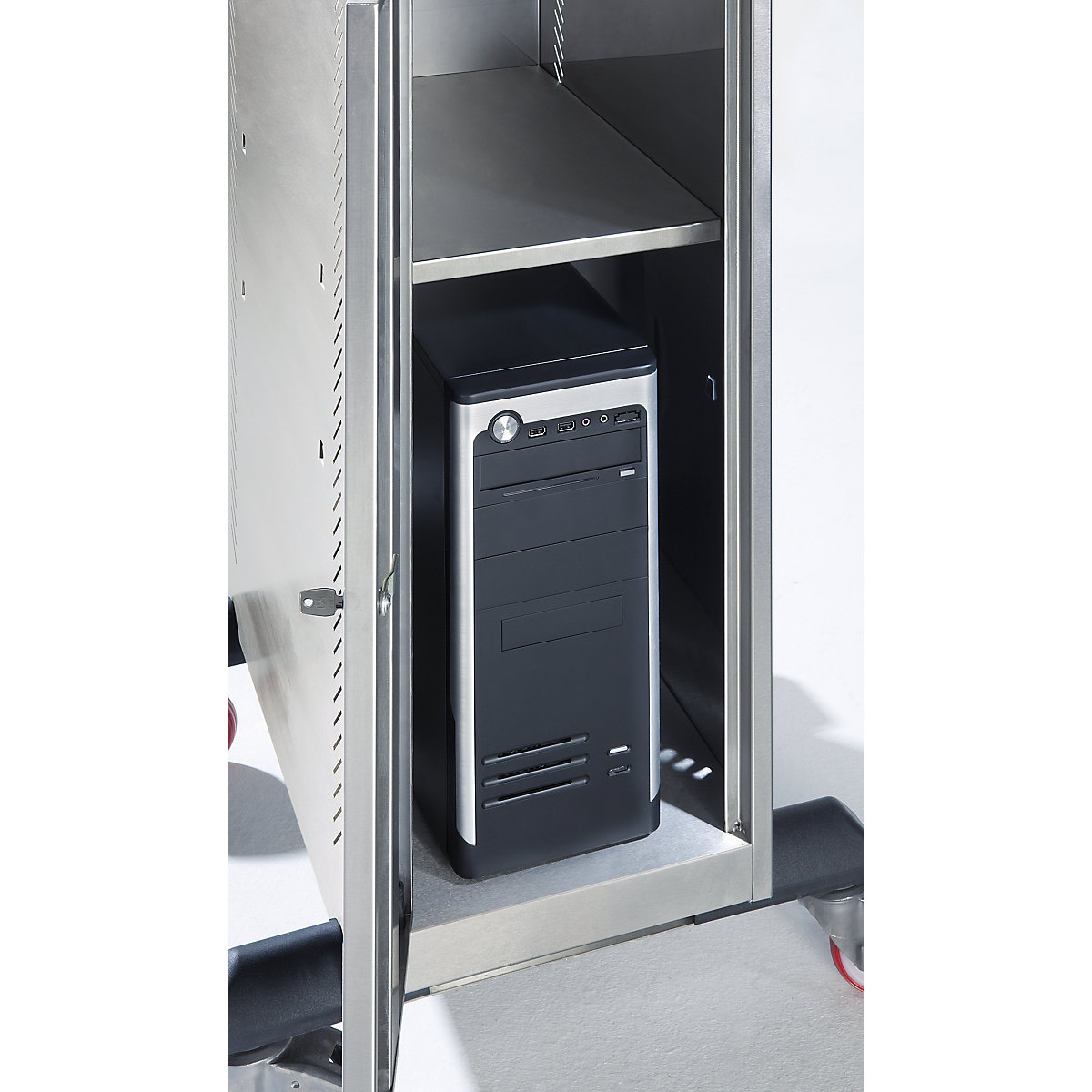 Armadio per PC in acciaio inox – eurokraft pro (Foto prodotto 6)-5