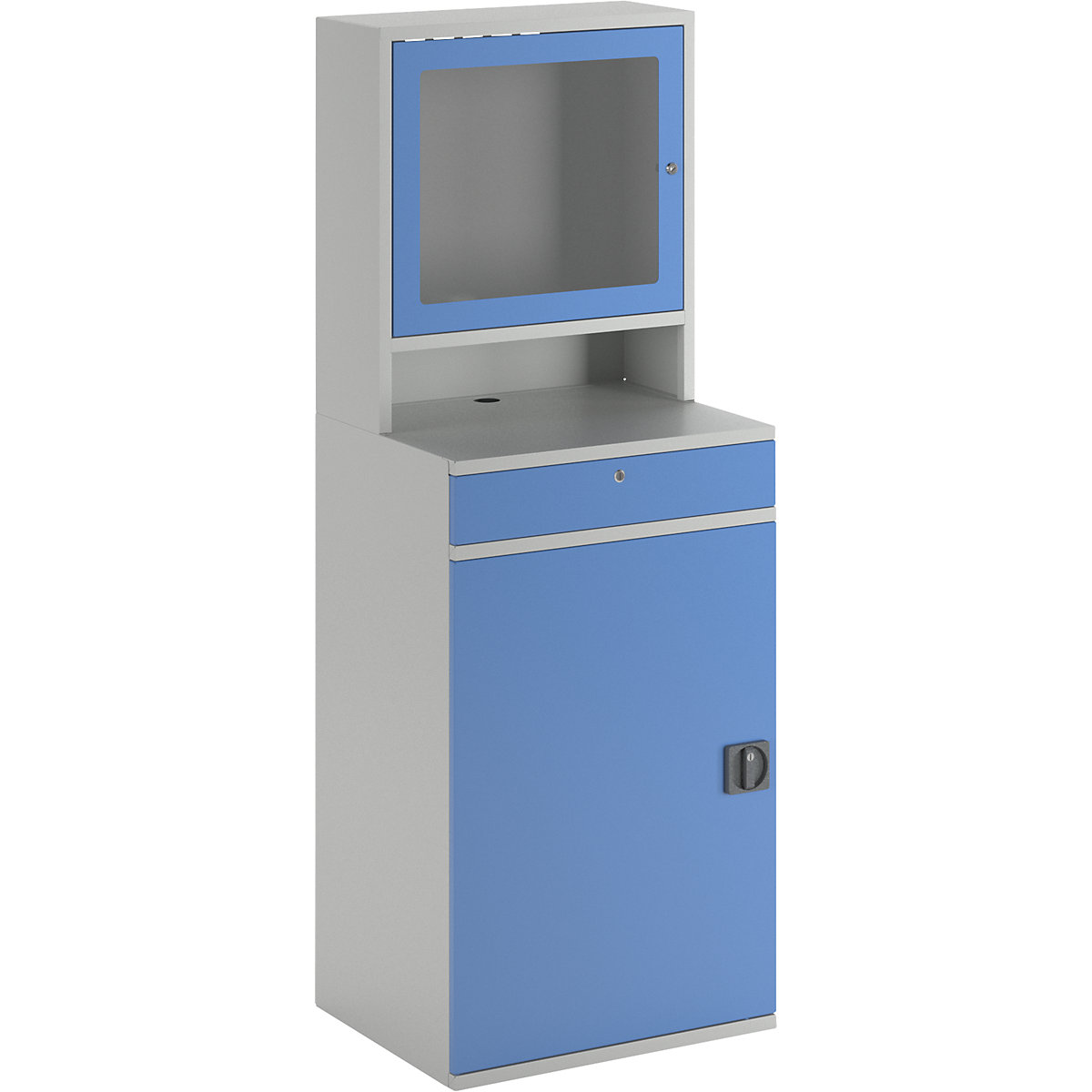 Postazione di lavoro per computer, lamiera d'acciaio – eurokraft pro (Foto prodotto 4)-3