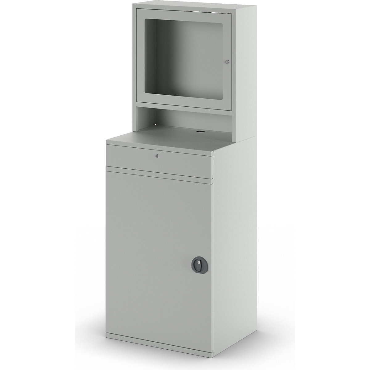 Postazione di lavoro per computer, lamiera d'acciaio – eurokraft pro (Foto prodotto 4)-3
