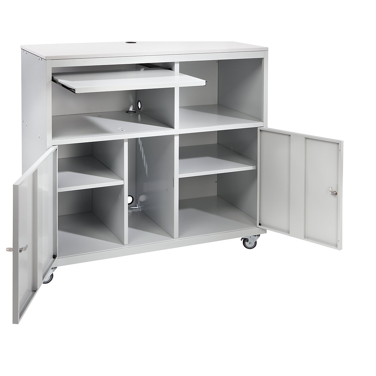Postazione per PC, con rotelle – eurokraft basic (Foto prodotto 4)-3