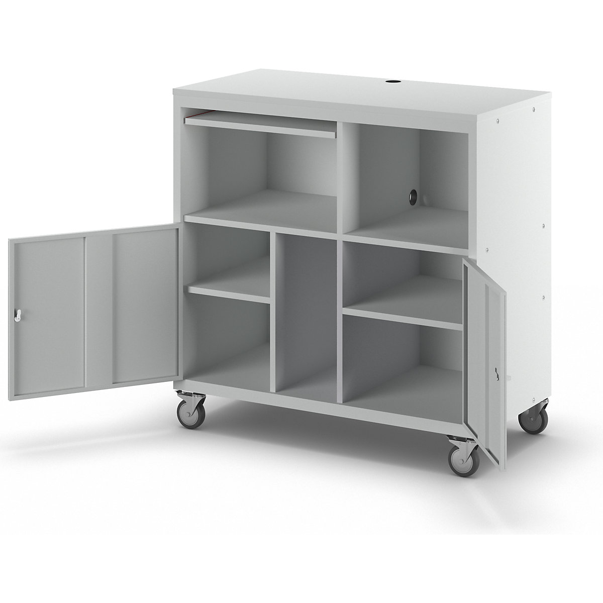 Postazione per PC, con rotelle – eurokraft basic (Foto prodotto 7)-6