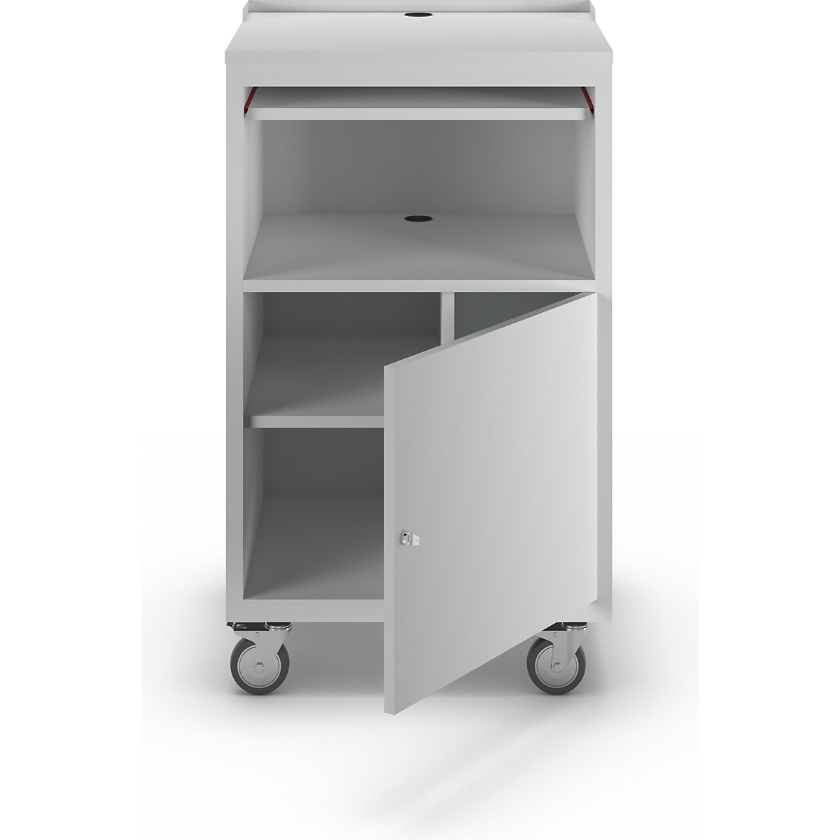 Postazione per PC, con rotelle – eurokraft basic (Foto prodotto 2)-1