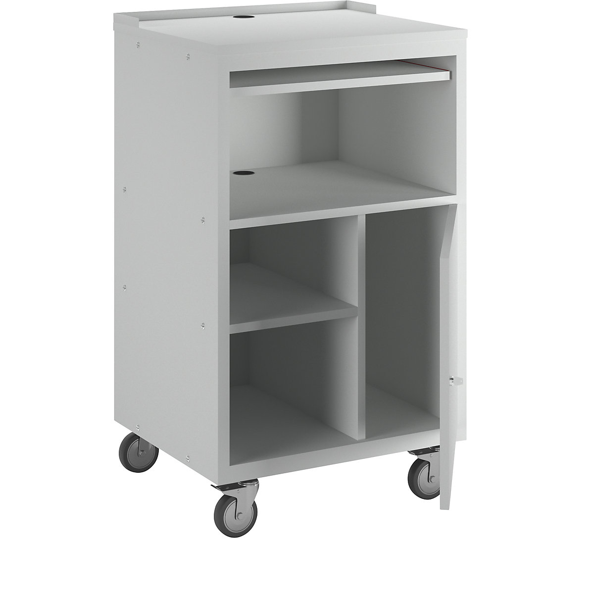 Postazione per PC, con rotelle – eurokraft basic (Foto prodotto 7)-6