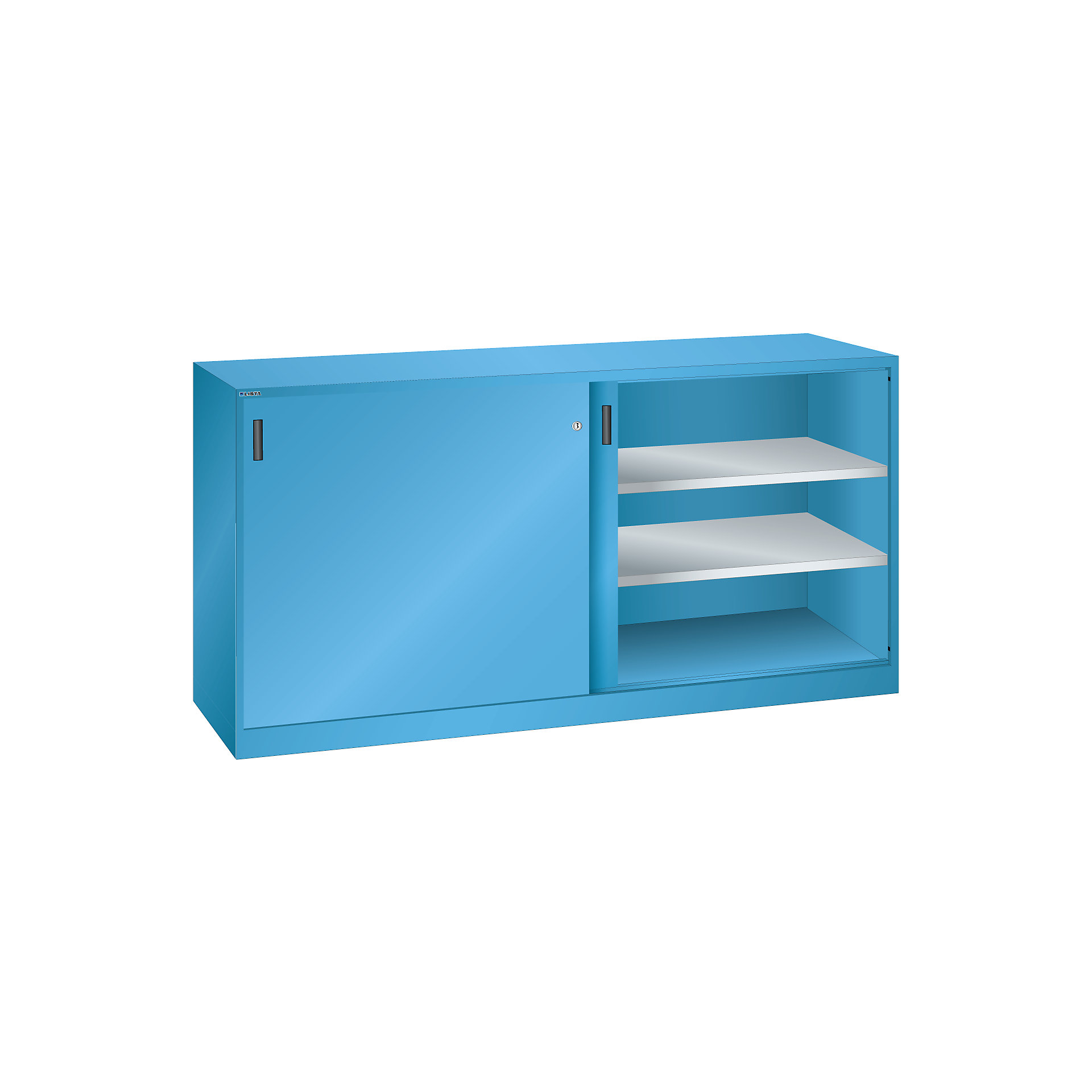 LISTA – Armario de puertas correderas de chapa maciza: 2 baldas, 4