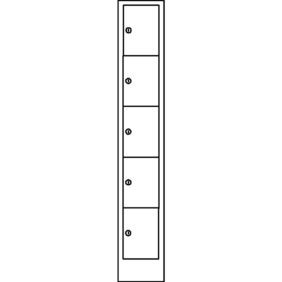 Armario de 5 compartimentos bajo llave Komfort – Wolf (Imagen del producto 3)-2