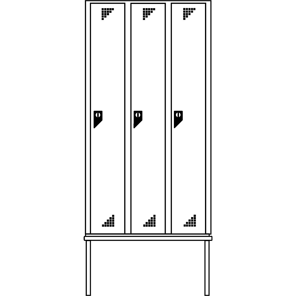 Taquilla multiusos/para ropa Bremen con banco – eurokraft pro (Imagen del producto 4)-3