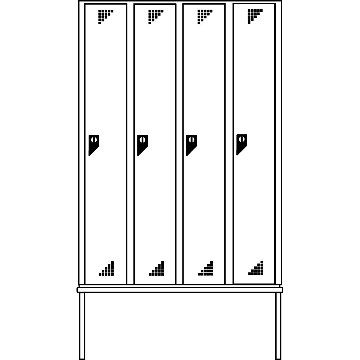 Taquilla multiusos/para ropa Bremen con banco – eurokraft pro (Imagen del producto 4)-3