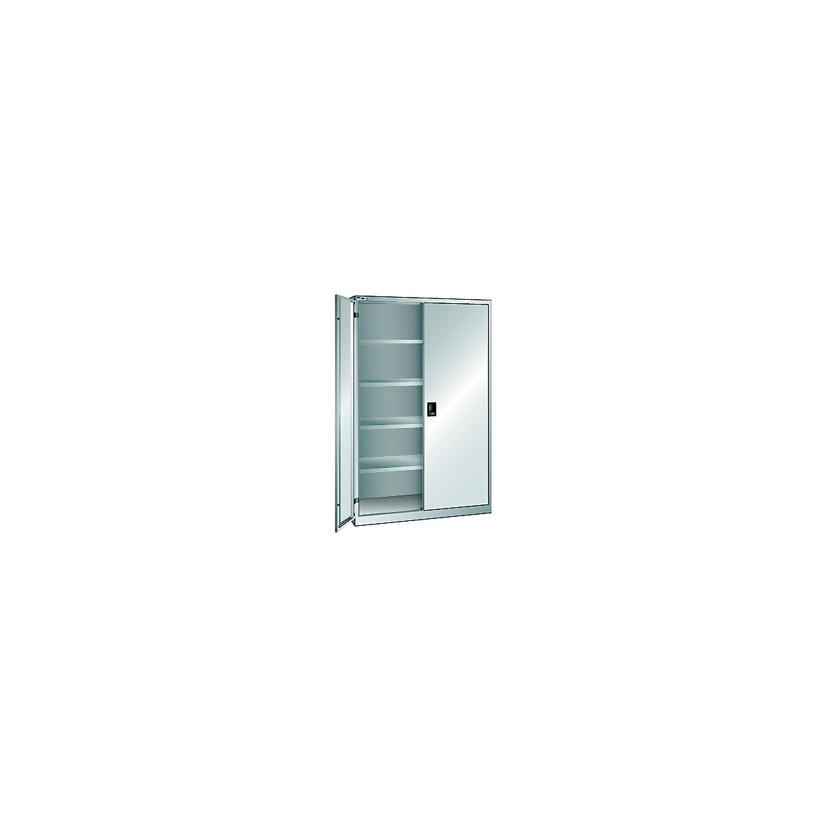 LISTA – Armario de puertas batientes, puertas de chapa maciza, H x A 1950 x 1250 mm, profundidad 400 mm, gris luminoso RAL 7035