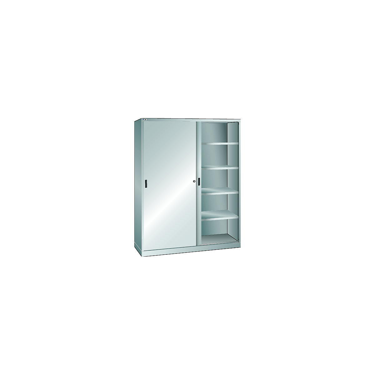 LISTA – Armario de puertas correderas, H x A 1950 x 1500 mm, pared separadora, profundidad 500 mm, gris luminoso RAL 7035