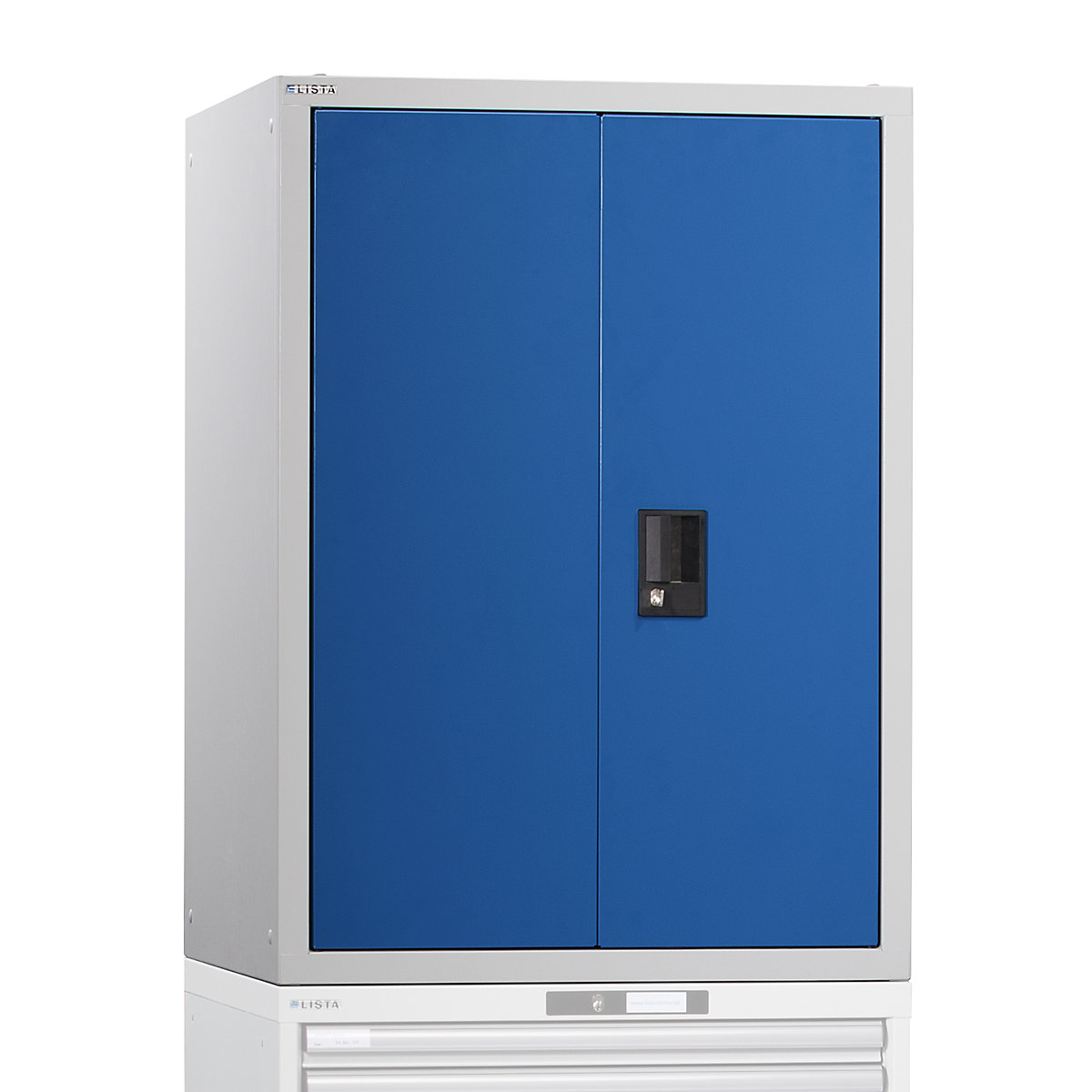 Altillo con puertas batientes – LISTA, con puertas de chapa maciza, H x A x P 1000 x 717 x 725 mm, azul genciana-15