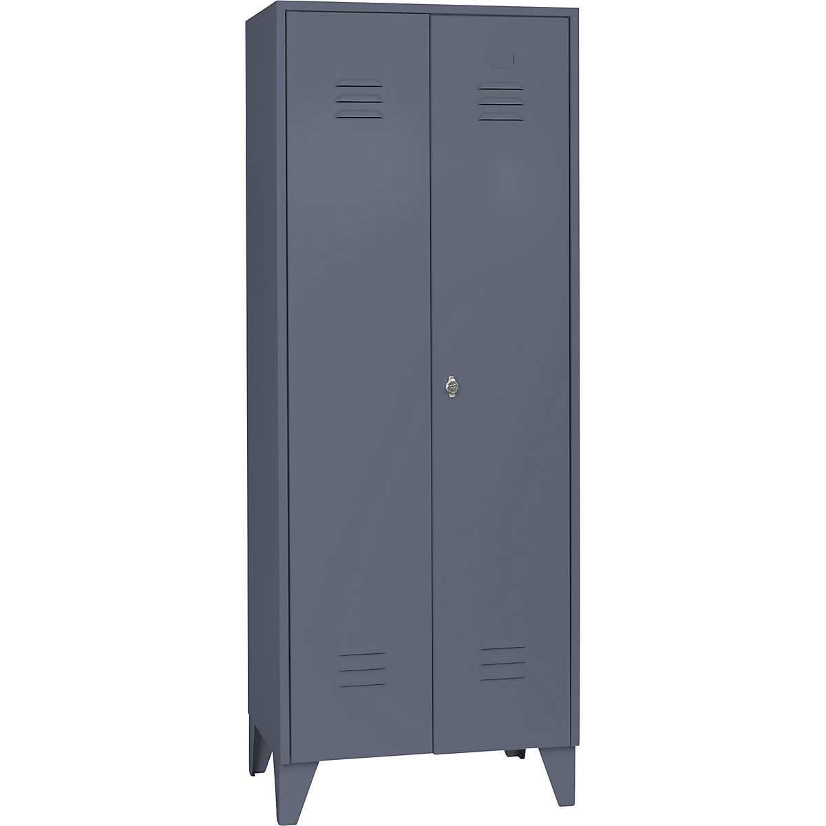 Wolf – Armario de acero, armario para utensilios con patas, gris azulado RAL 7031