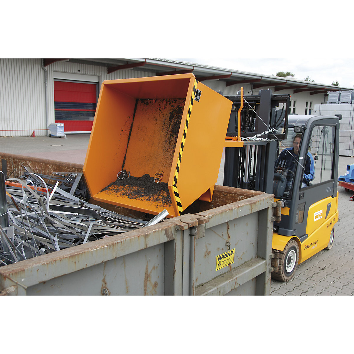 Recipiente basculante para aparas, altura de construção baixa (E) – eurokraft pro (Imagem do produto 7)-6