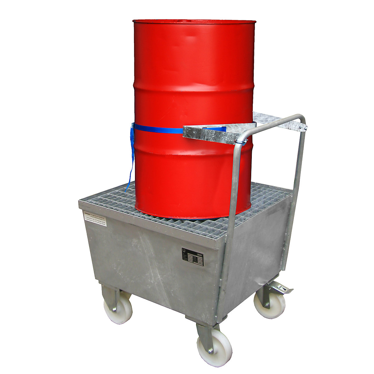 Cuba coletora móvel em aço com perfis laterais – eurokraft pro (Imagem do produto 2)-1